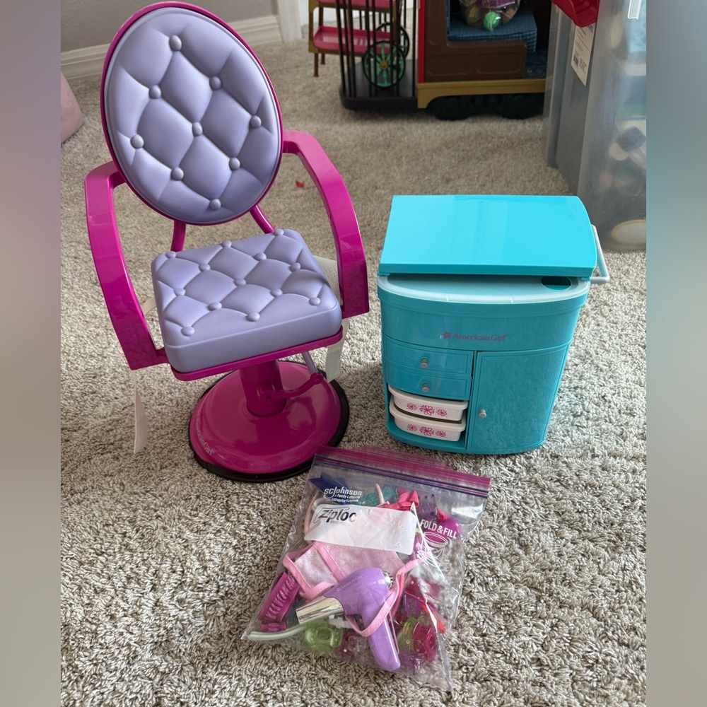 American Girl salon chair set plus accessories